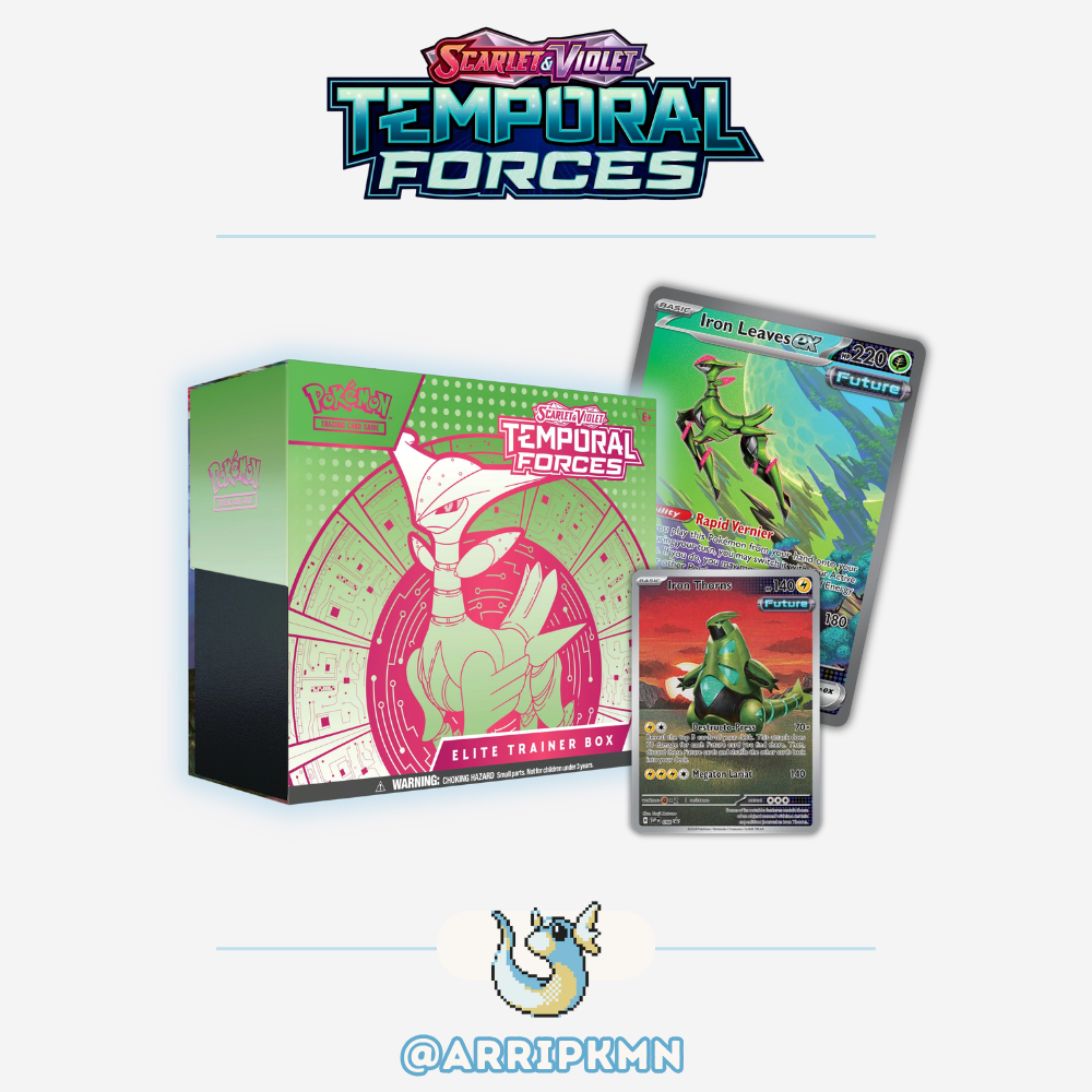 Pokémon Scarlet & Violet Temporal Forces - Elite Trainer Box [Iron Leaves]